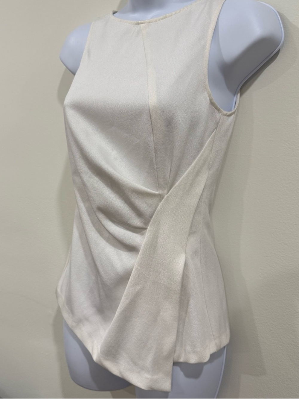 Zara Basic White Sleeveless Draped Women's Top - XS - Picture 3 of 8